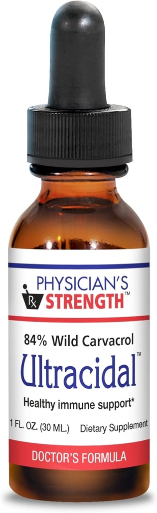 의사의 힘 Ultracidal - 30 mL - Wild-Source, High-Carvacrol Oregano Oil - 건강한 면역 지원 제공 - 86 서빙