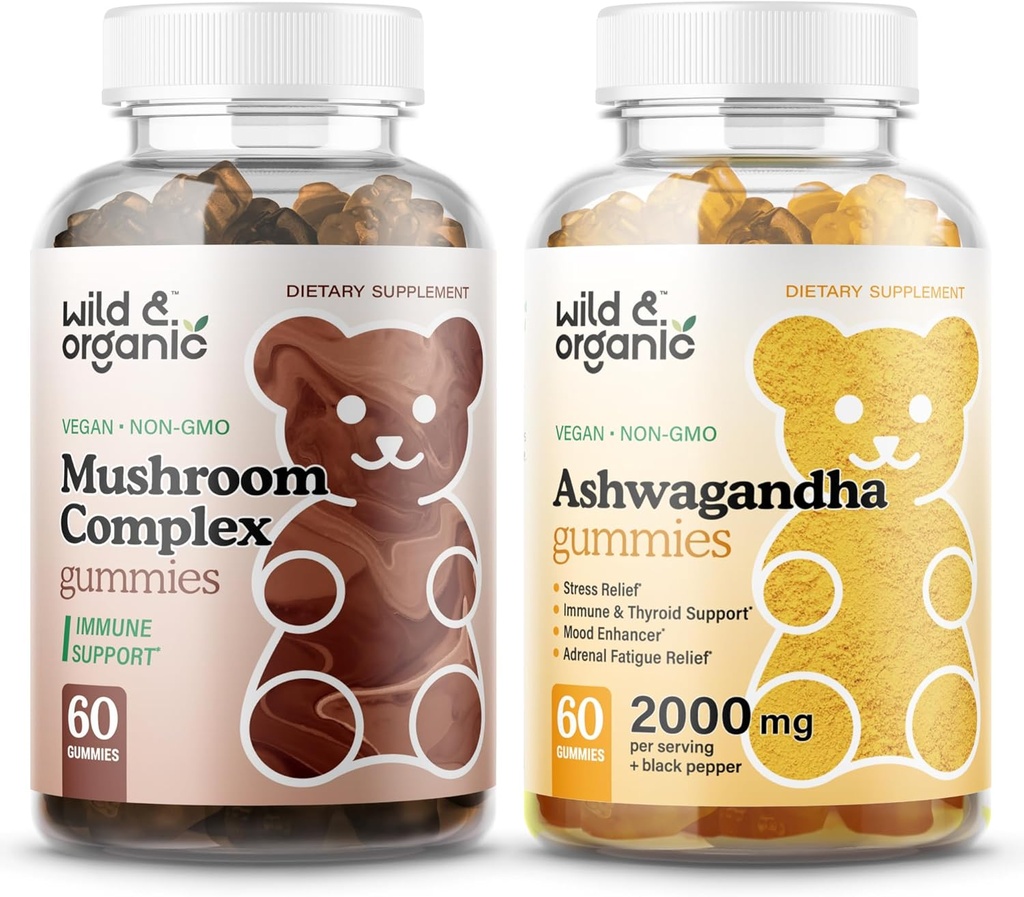 야생 & 유기 버섯 Gummies & Ashwagandha Gummies