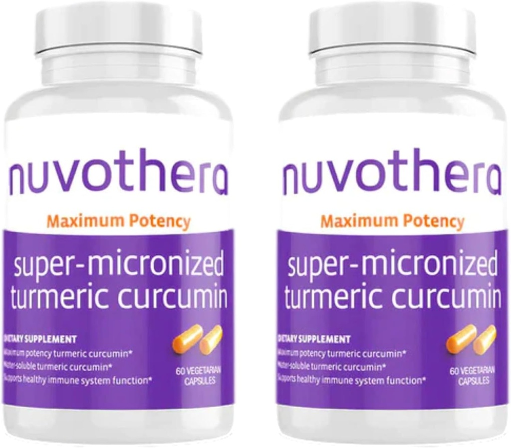 Nuvothera Super-Micronized Turmeric Curcumin 캡슐 2-Month 공급 급속한 흡수, 전체적인 뿌리, 비 GMO, 피부, Gut 건강 & 산화 방지제 (120의 캡슐)