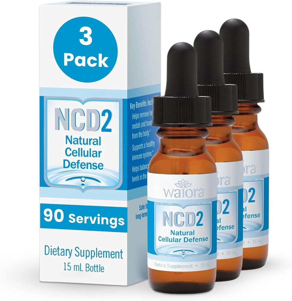 Waiora NCD2 활성화 액체 비석 드롭, 식품 / 음료, 천연 바디 클렌징 및 Immune 지원, 모든 자연, pH 밸런스 비석 액체 드롭 - 3 병 (0.5 oz. ea.) 270 serv.
