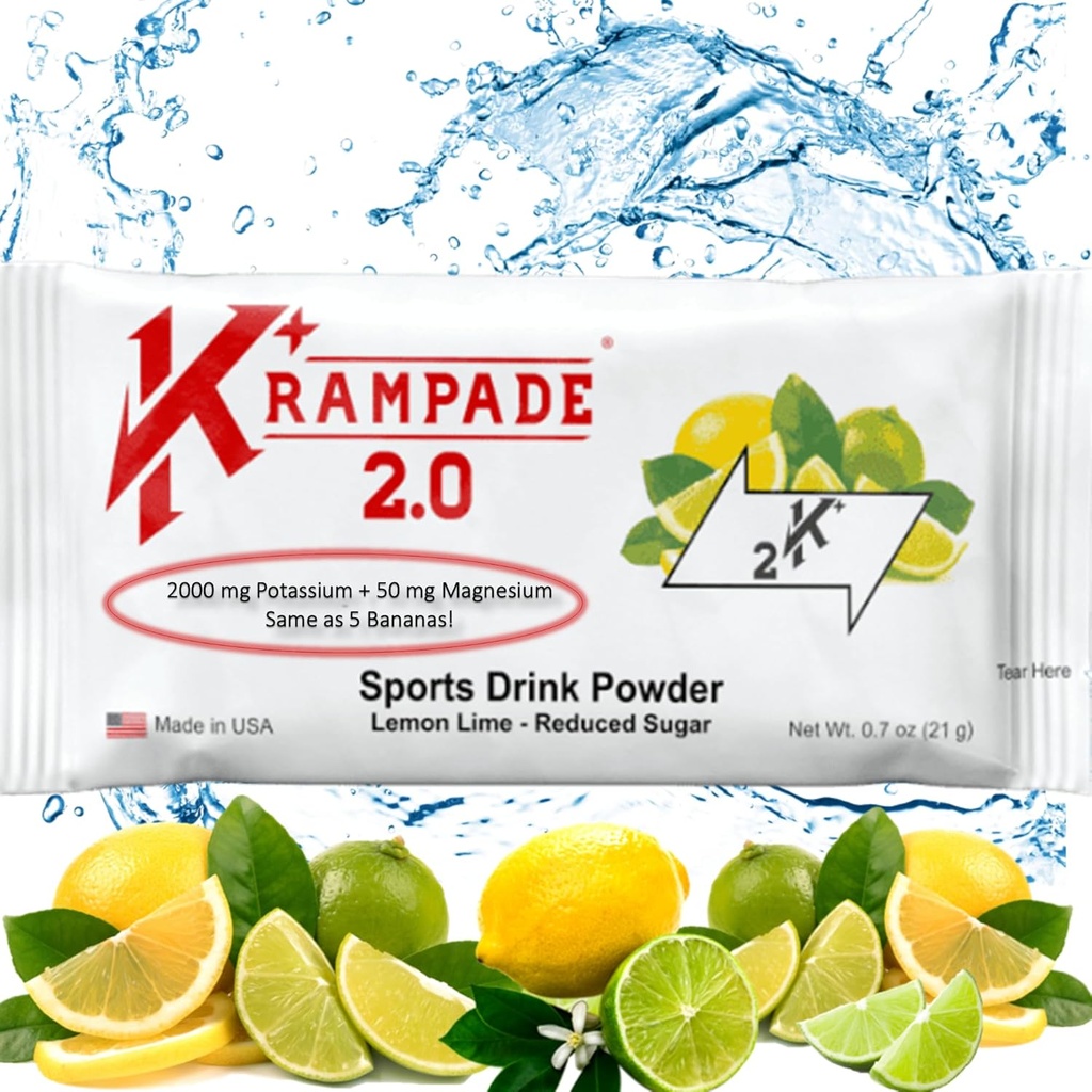 크루 이드 칼륨 마그네슘 보충교재 전해질 분말 - 50 mg 마그네슘 + 2000 mg K, >2X 코코넛 물 보다는 더 많은 것 | 크루 이드 릴리프 | Hydration Packets