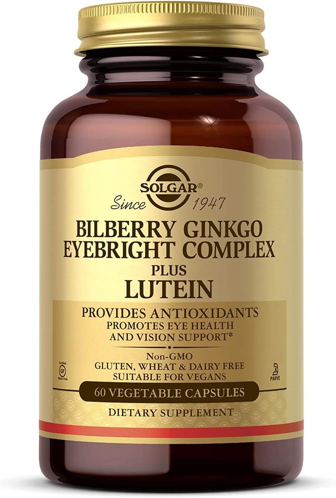 Solgar, Bilberry Ginkgo Eyebright, 60 개