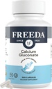 Freeda 칼슘 Gluconate – Kosher Vegan 칼슘 보충 – 쉽게 소화 및 흡수 – 지원 뼈 힘 – 비타민 D 없이 순수한 칼슘 – (500 캡슐)