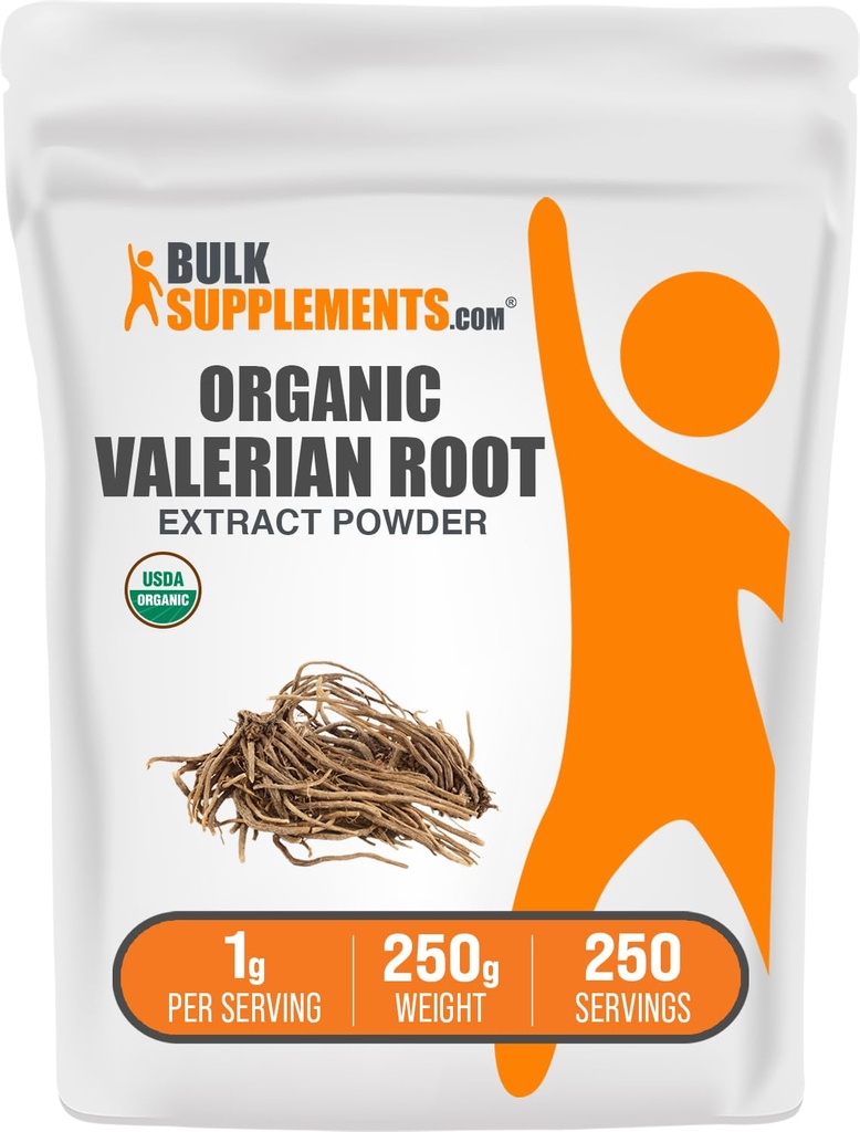BulkSupplements.com 유기 Valerian 추출물 분말 - Valerian 뿌리, 초본 보충에서 Sourced - Gluten 무료, 서빙 당 1g, 250g (8.8 oz) (1의 포장)