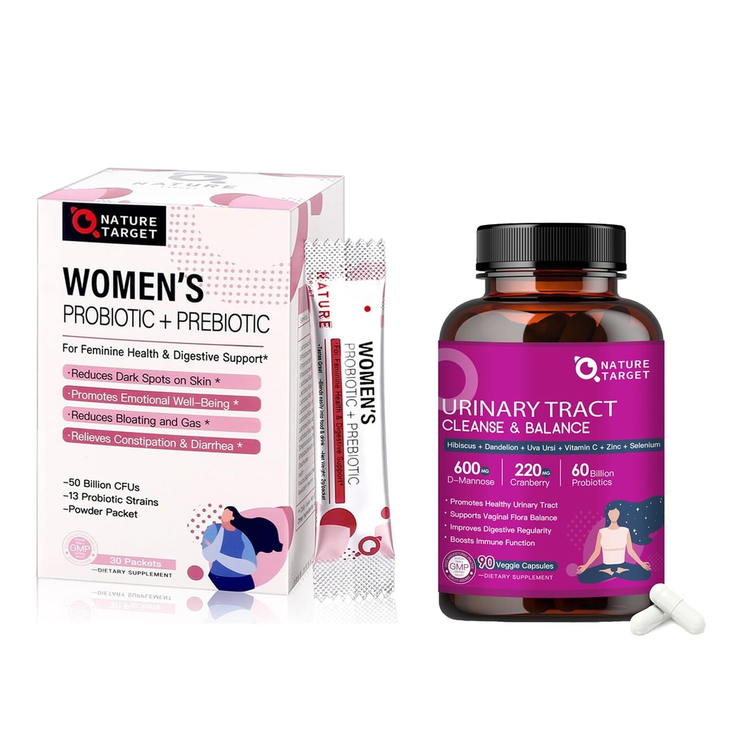 NATURE TARGET Probiotics for Women Digestive Health & Urinary Tract Health with D Mannose & Cranberry의 효능