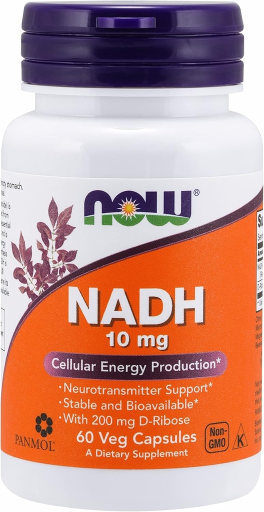 붕소가있는 NADH, 10 mg, 60 Veg Caps by Now Foods (포장 3)