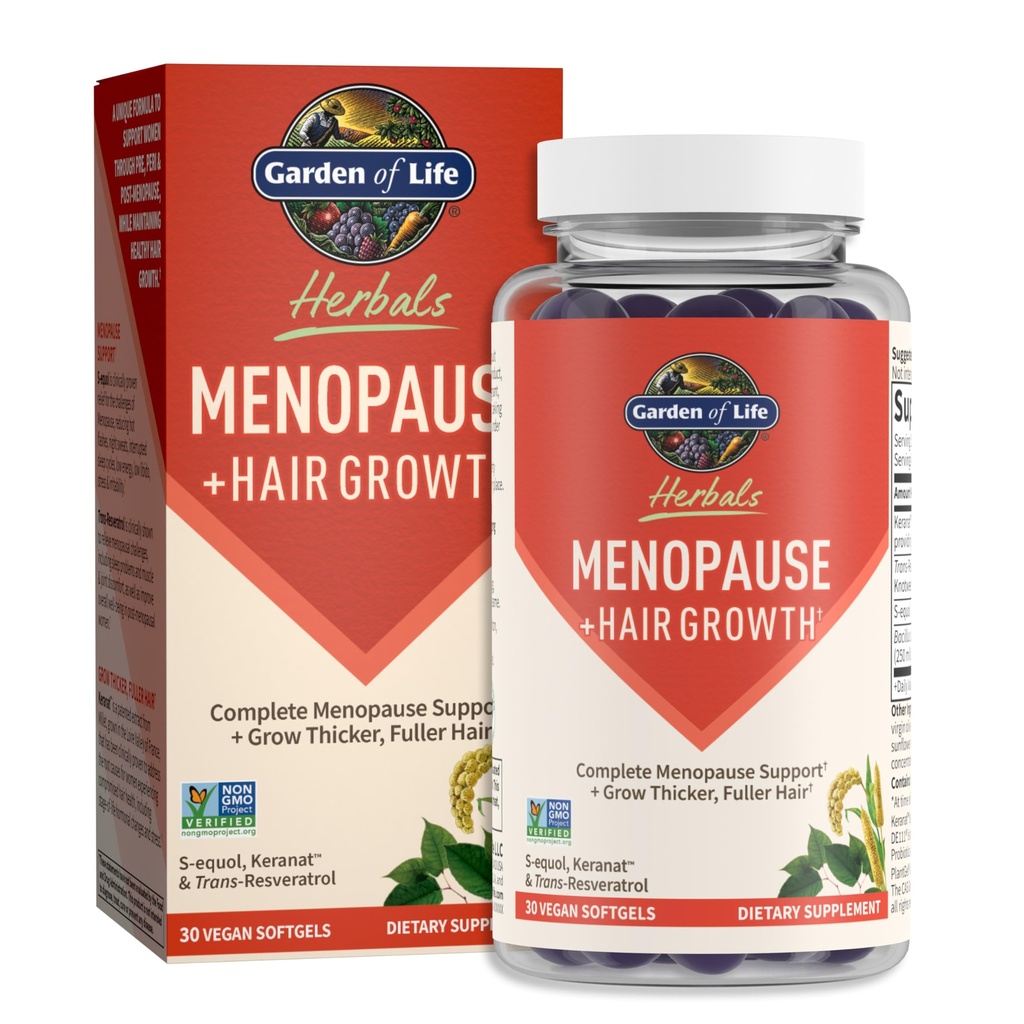 생명 허브의 정원은 S-equol & Trans-Resveratrol과 함께 두껍게, Fuller Hair Growth – Non-GMO, Gluten-Free, Vegan, Berry flavor, 30 서빙