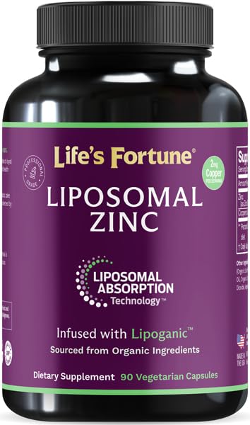 Liposomal 순수한 아연 Picolinate는 구리, 면역 지원, 대사 및 피부 건강을 가진 보충교재를 제거합니다 | 성인 남자 & 여자를 위한 높은 힘 | 강력한 산화 방지제 | 90의 캡슐