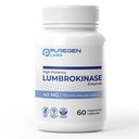 Puregen Labs Lumbrokinase 40mg per Capsule High Potency Supplement | High Activity Lumbrokinase Enzymes | Harmful additives | Non-GMO | 글루텐 프리 | 미국 - 60 채식 캡슐
