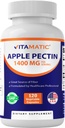 Vitamatic Apple Pectin 700mg - 병 자연적인 규정식 섬유 보충교재 당 120의 채식 캡슐 - 소화 건강 & 일정한*를 지원합니다
