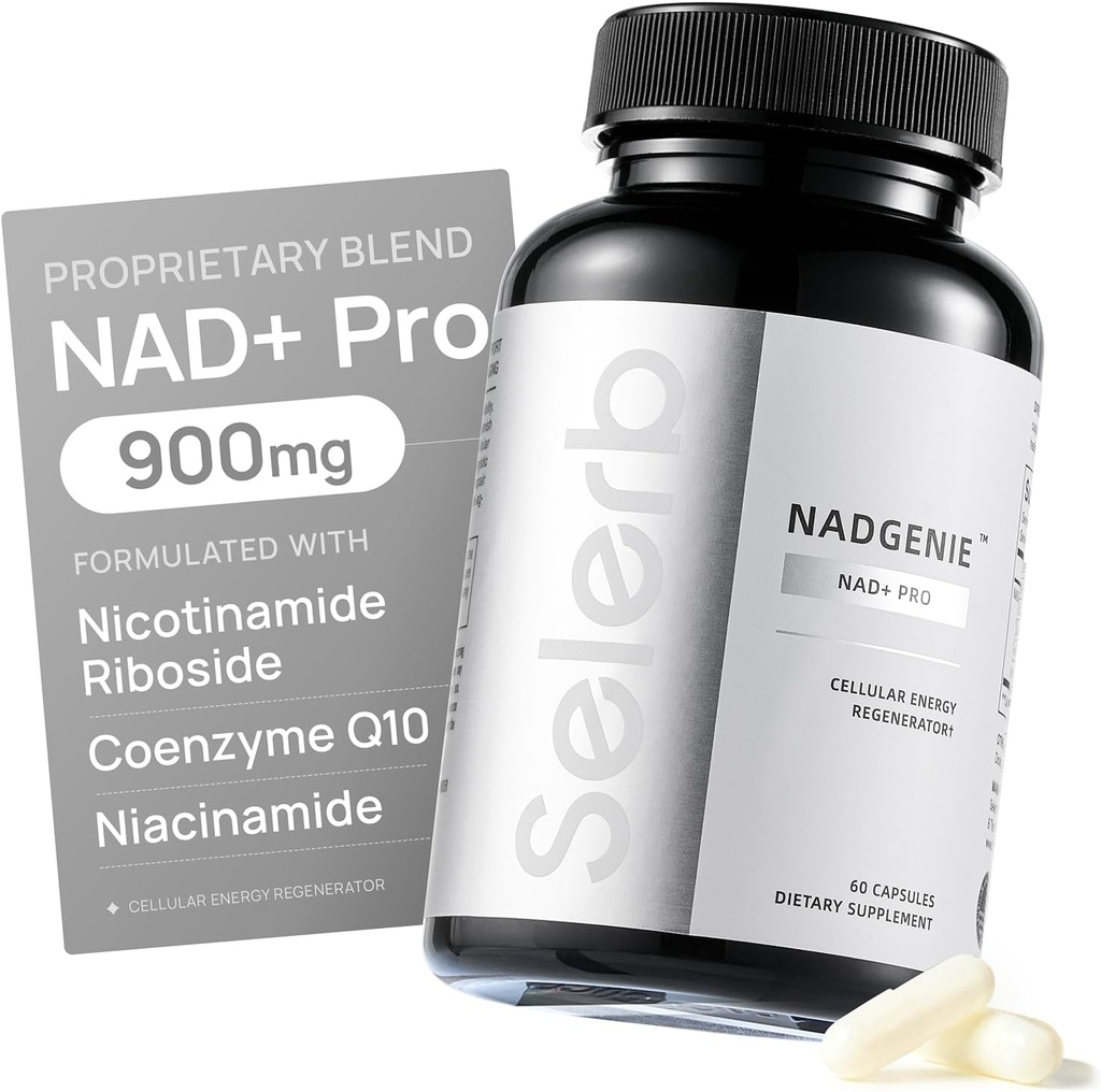 Selerb NR900 - 피부 노후화 지원을 위한 NAD+ 보충교재, 세포 에너지 지원 및 초점, 높은 힘 - 60 조사 - 웰니스 보충교재 규정식