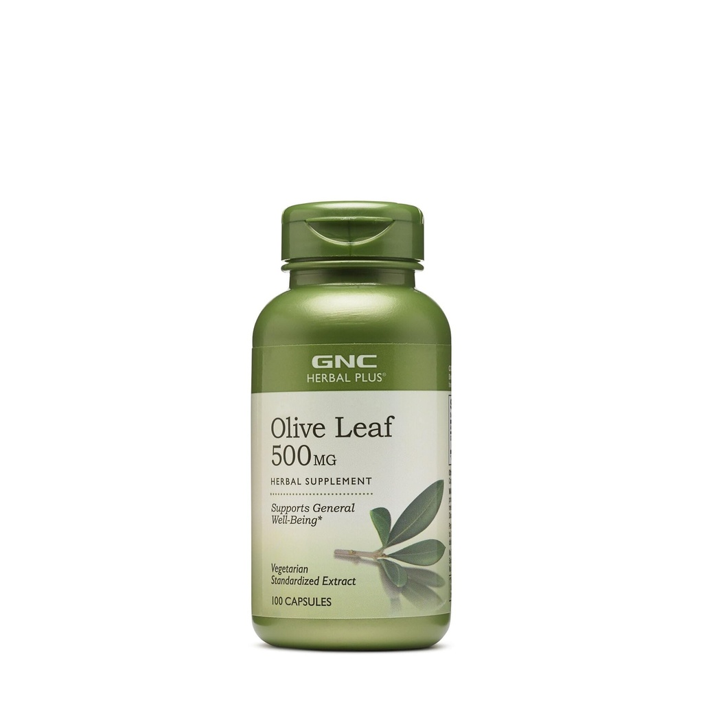 GNC 초본 플러스 올리브 잎 500mg 보충교재, 채식주의자, 지원 일반 웰빙, 100개의 서빙
