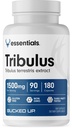 서빙 당 Tribulus 1500mg를 끄는, 필수 (90의 서빙, 180의 캡슐)