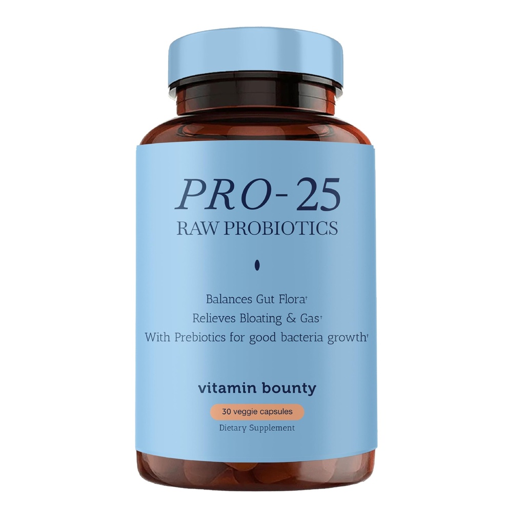 Prebiotic을 가진 비타민 Bounty Pro-25 Probiotic - 남자 & 여자를 위한 25억 CFU - Lactobacillus Acidophilus, Bifidobacterium를 가진 소화성 건강 지원 - Gut 건강을 위한 30 매일 캡슐