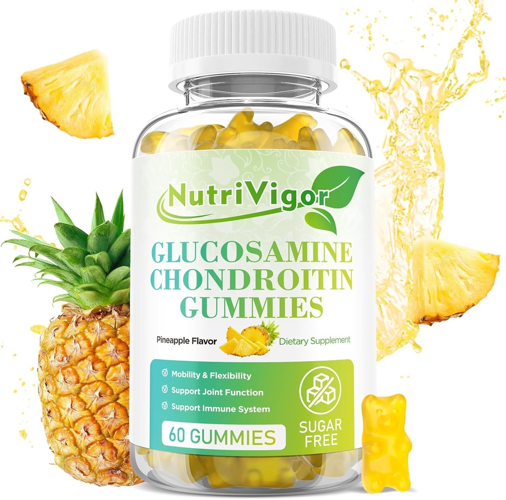 Glucosamine Chondroitin Gummies, MSM & Elderberry, 성인, 파인애플 맛, 60 조사를 위한 산화 면역성이 있는 면역성이 있는 지원과 여분 힘 합동 지원 보충교재