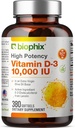 비스듬한 비타민 D-3 10000 IU 380 Softgels - 여분 처녀 올리브 기름 비 GMO Soy 자유로운 지원 강한 뼈 면역력에 있는 높 순수성