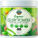유기 셀러리 주스 분말 (40 인분) Gut Health, Detox Juice Cleanse, Boost Energy Levels & Immune System, Green Juice Powder, Powdered Greens, Colon & Body Detox Cleanse를 지원합니다.