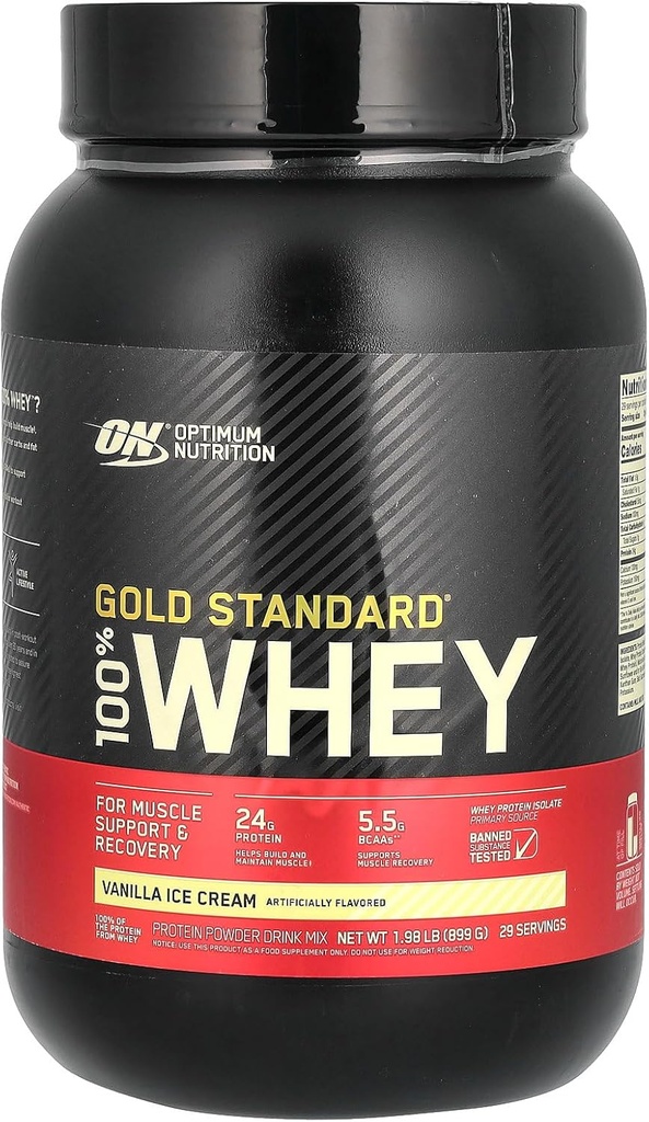 최적 영양 골드 표준 Whey 바닐라 아이스크림 - 2.07 파운드