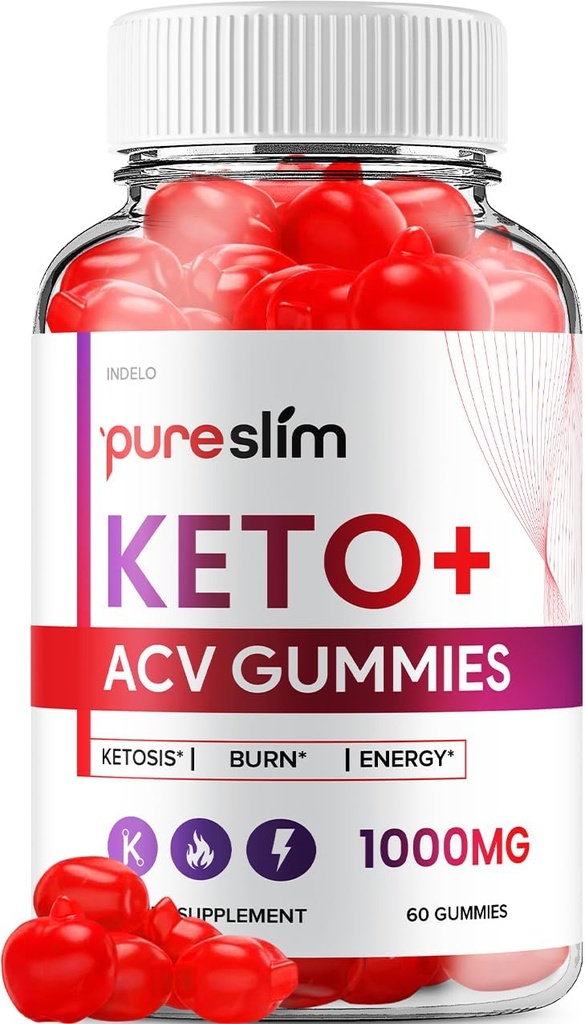 Pure Slim Keto ACV Gummies - 고급 공식 PureSlim Keto Plus ACV Gummies Apple Cider Vinegar Pure Slim ACV Gummies Dietary Supplement 리뷰 남성 여성 (60 Gummies)