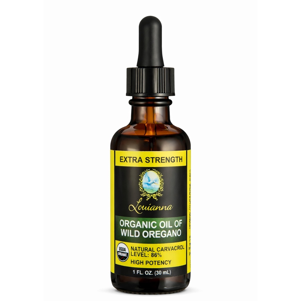 Louianna - 유기 야생 Oregano 오일, Oregano 드롭의 순수한 오일, 80 Percent Carvacrol, 구두 또는 화제 사용, 30 mL