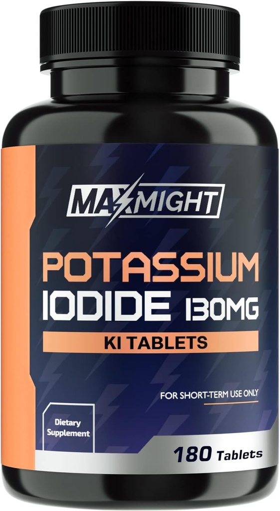 칼륨 Iodide 130 mg, 비 GMO, 규정식 보충교재, 180 정제, 6 달 공급까지, 칼륨 Iodide 알약, YODO Naciente, 미국에서 만드는