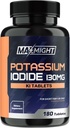 칼륨 Iodide 130 mg, 비 GMO, 규정식 보충교재, 180 정제, 6 달 공급까지, 칼륨 Iodide 알약, YODO Naciente, 미국에서 만드는