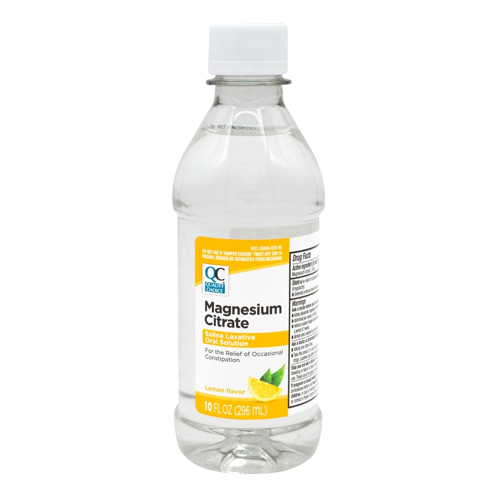 Quality Choice Magnesium Citrate 구두 해결책, 10oz - 레몬 맛있은 사선 Laxative, Occasional 변비 구호를 위한 보충교재, Mag Citrate는 일반을 위한 Gentle와 효과적인 Laxative입니다