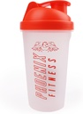 피닉스 피트니스 단백질 셰이커 병 - 500ml 누출 나사 탑 뚜껑과 메쉬 병 - Dishwasher 안전 BPA 무료 스포츠 및 체육관 병 - 오렌지