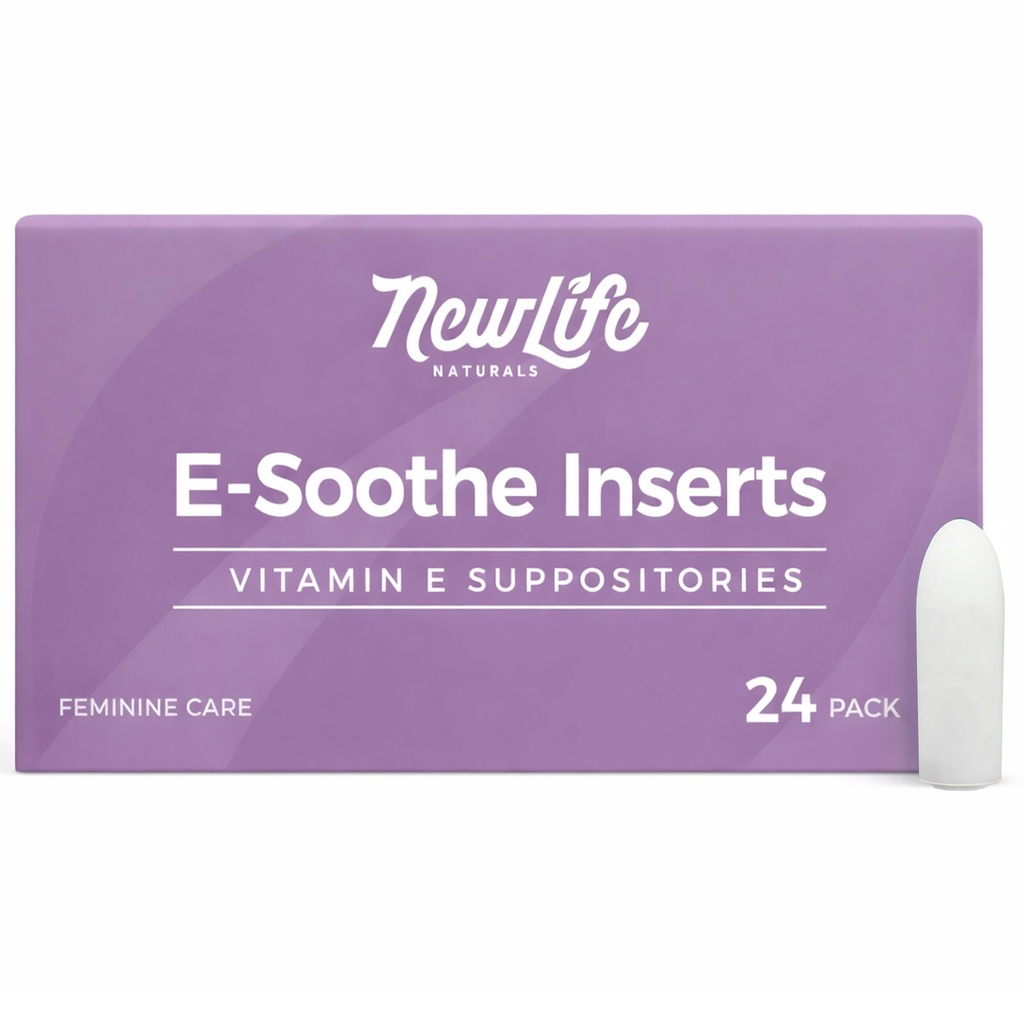 NewLife Naturals Vitamin E Suppositories 38IU - 질 건조 자극 Menopause Atrophy Relief - 모든 천연 에스트로겐 무료 Feminine 케어 - 24 삽입