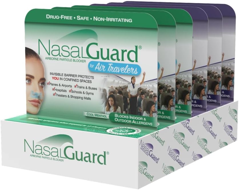 Air Travelers 용 Airborne Particle Blocker Nasal Gel - 약 무료, 비 자극, 비 파괴, 비행기 여행 승인 - 튜브 당 150 개 이상의 응용 프로그램 (Mixed, 3g, 6 팩)