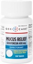 Mucus Relief Tablets by Geri-Care | 체스트 혼잡 구호에 대한 기대 | Guaifenesin 400mg | 100 개 병