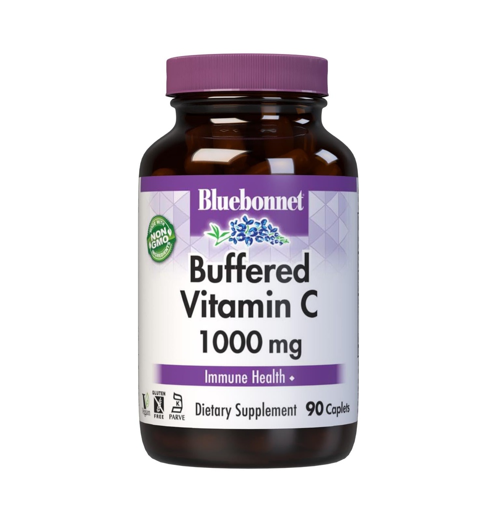 BlueBonnet 영양 완충 비타민 C1000 mg 야채 캡슐 Immune 건강 콩 무료 글루텐 프리 NonGMO Kosher Dairy Free Vegan 야채 캡슐, 감귤류, 90 카운트에 대 한 버퍼 칼슘 아스코르브