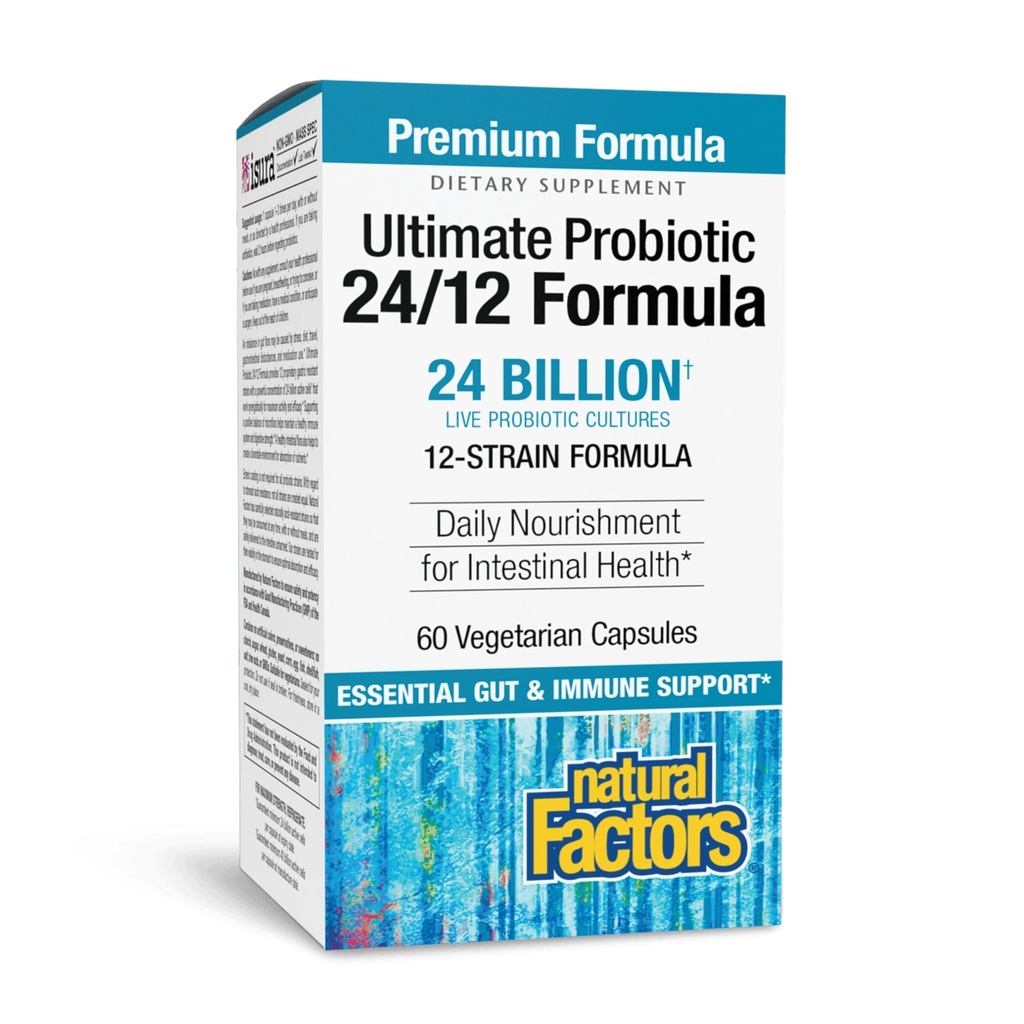 자연적인 요인 궁극적인 Probiotic 24/12 공식 - Probiotics를 가진 소화 건강 지원 보충교재 - 면역력 & Gut 건강 지원 보충교재 - 60 채식 캡슐 (60의 서빙)