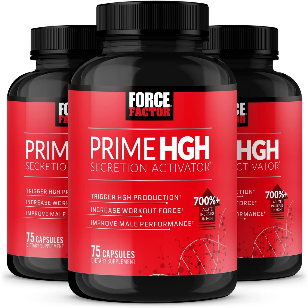 FORCE FACTOR 주요한 HGH 분비 활성제, 3 팩, 임상적으로 장식한 알파 크기를 가진 남자를 위한 HGH 보충교재는 더 큰 HGH 생산, 증가 운동 힘을 돕기 위하여, & 성과를 개량합니다, 225 조사를 돕습니다