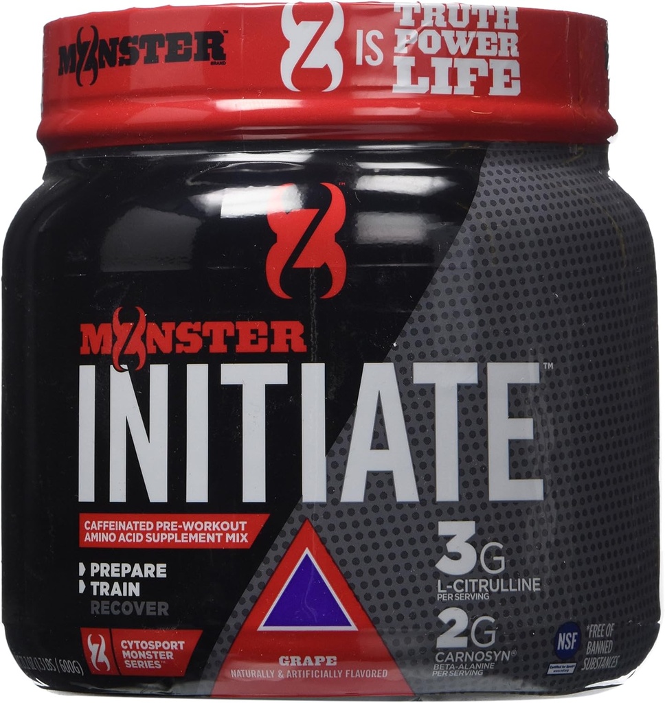 Cytosport 몬스터 시작 영양 음료, 사전 운동 분말, 포도 맛, 600 그램 (30 서빙)