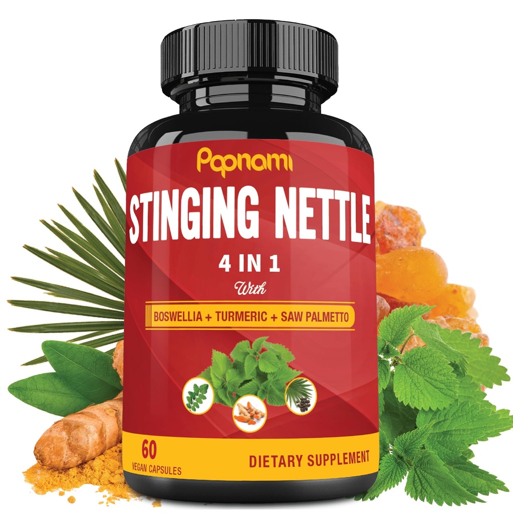 Boswellia, Turmeric & Saw Palmetto와 Nettle Extract 캡슐을 스팅 - 합동, 바디 관리, 피부, 헤어 및 면역을위한 2 개월 공급