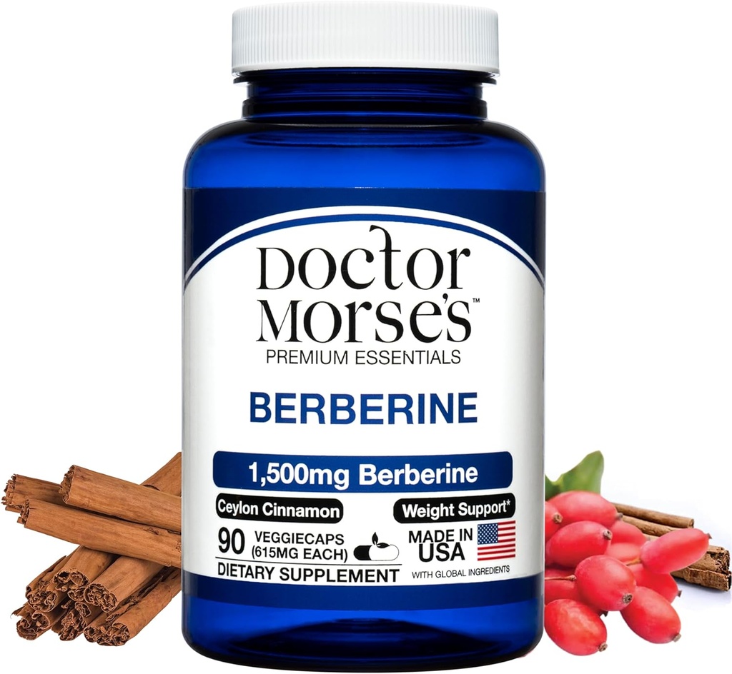 의사 Morse의 Berberine 보충 1500mg, Berberine HCI Ceylon Cinnamon, FDA 승인, NSF 인증 시설, 90 캡슐에 미국에서 만든 추가 강도 공식