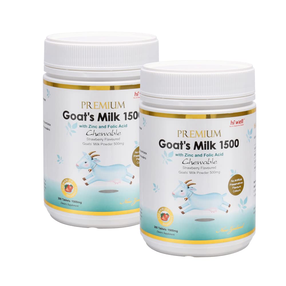 (포장 2) Hi Well Premium Goat의 우유 1500 300Tablets 딸기