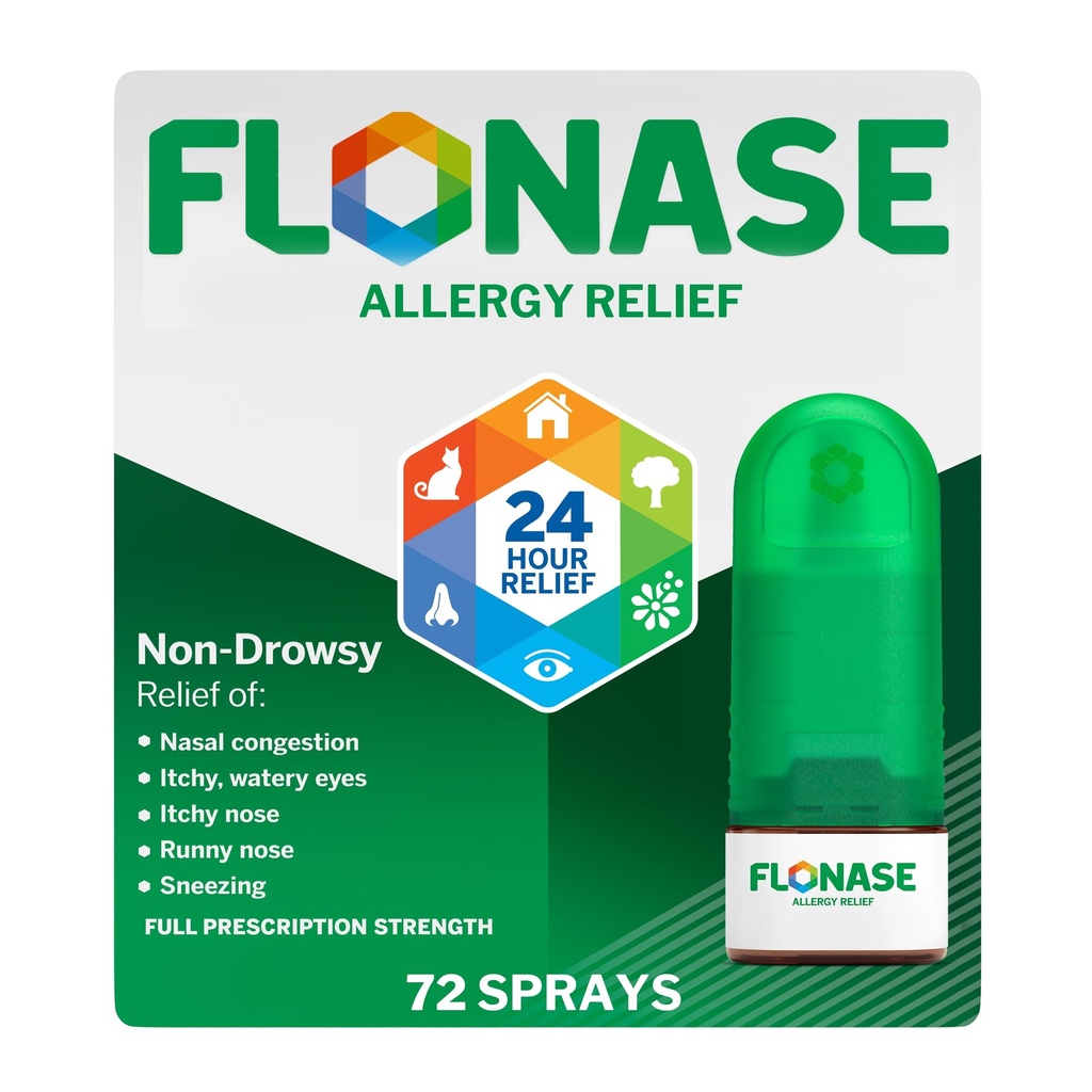 Flonase 알레르기 완화 Nasal 스프레이, 24 시간 비 Drowsy 알레르기 의학, 미터 Nasal 스프레이 - 72 스프레이 - 가을과 계절 알레르기 완화