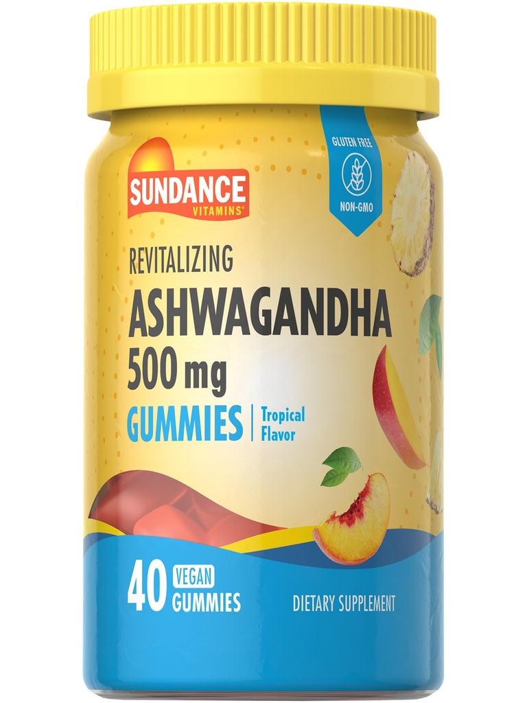 Sundance Ashwagandha Gummies | 500mg | 40 Vegan Gummies | Vegan, Non-GMO, 글루텐 무료 보충