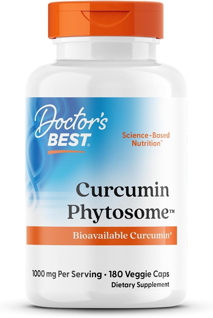 의사 최고의 Curcumin Phytosome, Bioavailable Curcumin, Non-GMO, 글루텐 무료, Soy Free, Vegan, 1000mg, 180 Veggie Caps