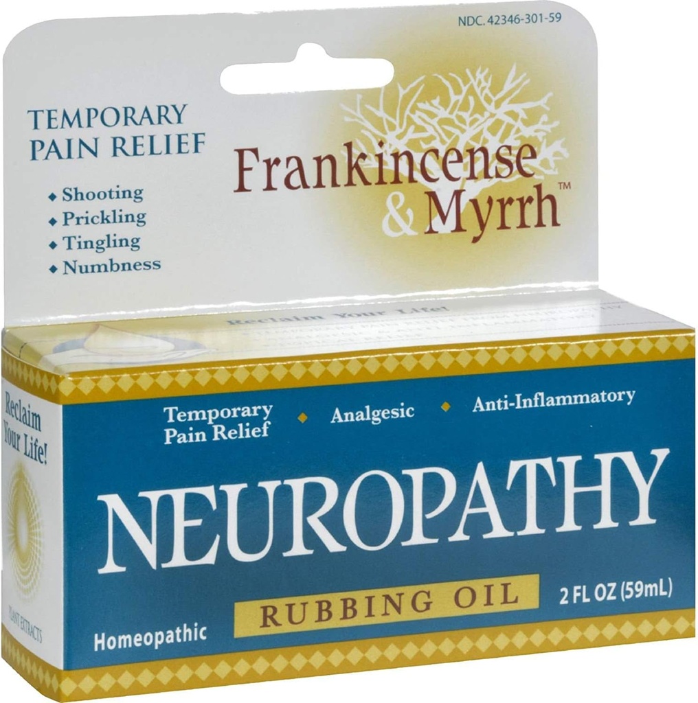 Frankincense와 Myrrh Neuropathy 마찰 기름 - 2개의 fl oz (포장 2)