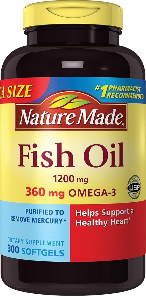 성격 물고기 기름의 1200mg, 봉사 당 2400, Omega-3, 300 Softgels, 300 조사 (1의 포장)의 360mg
