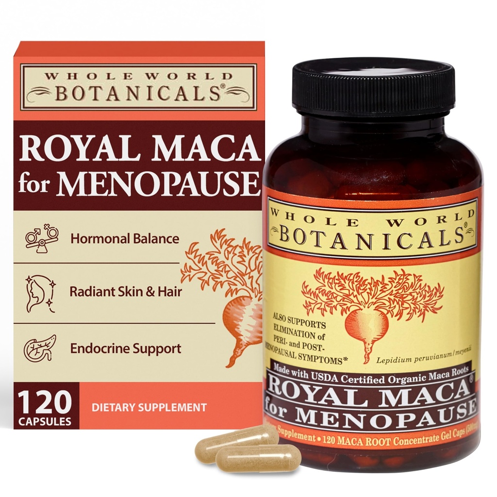 망막 용 WHOLE WORLD BOTANICALS Royal Maca, 120 CT