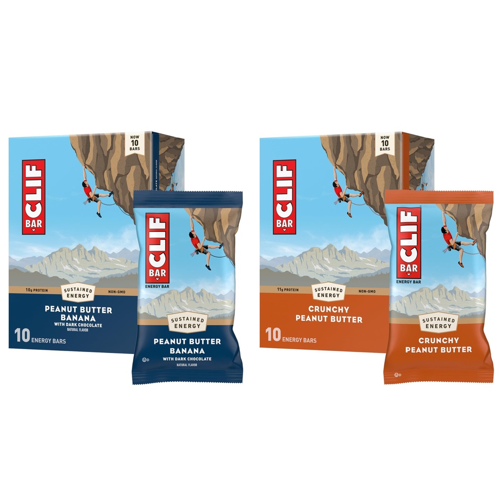 CLIF BAR - 에너지 Protein Bar - 다크 초콜릿이있는 크라치 완두 버터와 땅콩 버터 바나나 - 다양성 팩 - 유기 귀중품 - 에너지 바 - Non-GMO - (20 팩)
