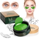 녹차 Matcha 굳힌모 눈 가면, 정밀한 선을 위한 30 쌍 교원질 패치, 주름, 눈 부대 & 퍼프 눈 처리의 밑에, 얼굴 젤 패드는 노화의 징후를 감소시킵니다