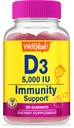 WellYeah 비타민 D3 5000 IU (125 mcg) 여분 Strenght Gummies - 뼈 건강을 위해, 면역 부스터, 뼈 및 치아 지원 - 비 GMO, 글루텐 무료, 견과 무료, 채식 - 딸기 풍미 -60 Gummies