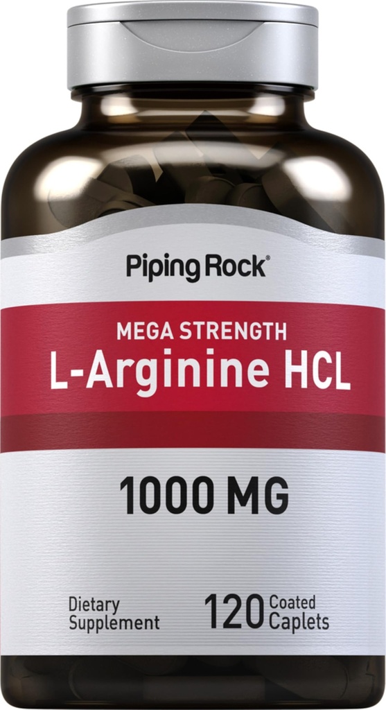 Piping Rock L-Arginine HCl 1000mg | 120 캡슐 | 남성과 여성용 보충 | Mega Strength | 채식주의, 비 GMO, 글루텐 프리