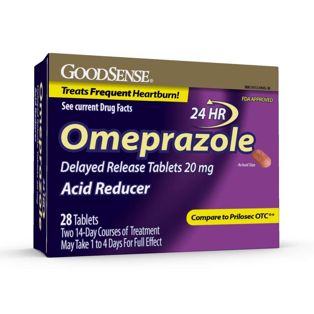 GoodSense Omeprazole 지연 방출 정제 20 mg의 산성 흡진기, 치료 Frequent Heartburn, 28 조사