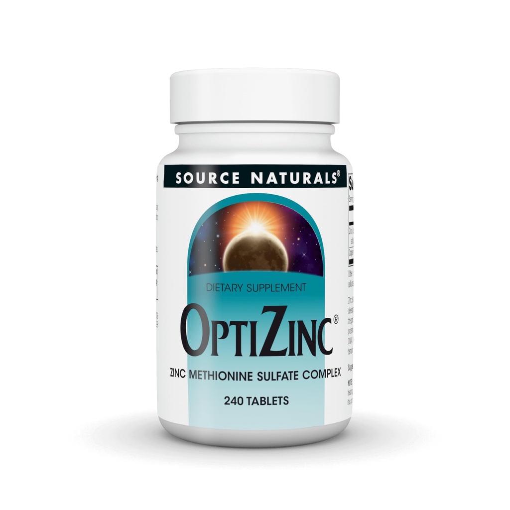 Source Naturals OptiZinc 아연 Methionine 황산염 복합체 및 규정식 보충교재 - 240 정제